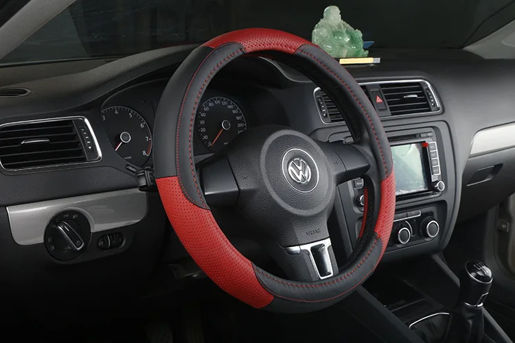 Четырехсезонная Универсальная автомобильная крышка с рукояткой четырехсезонная крышка рулевого колеса из натуральной кожи противоскользящая крышка с полным отверстием для автомобиля D
