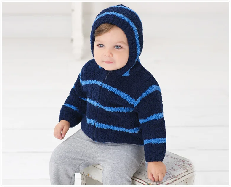 BOSBOOS/зимняя теплая флисовая куртка с капюшоном в разноцветную полоску для