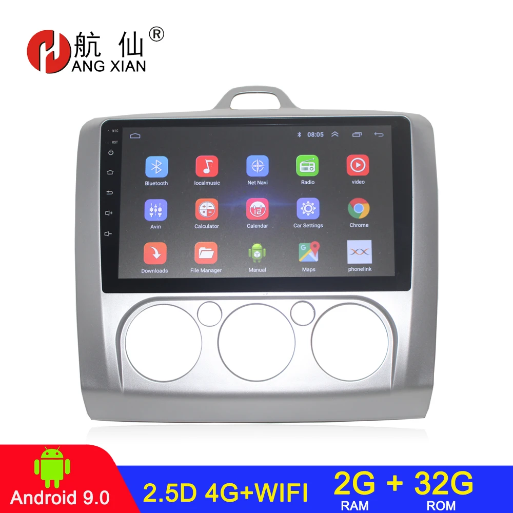 2G+32G Android 9.1 DSP IPS 2 din car radio stereo For ford focus EXI MT 3 Mk2 2004 2005 2006-2011 audio Video player | Автомобили и