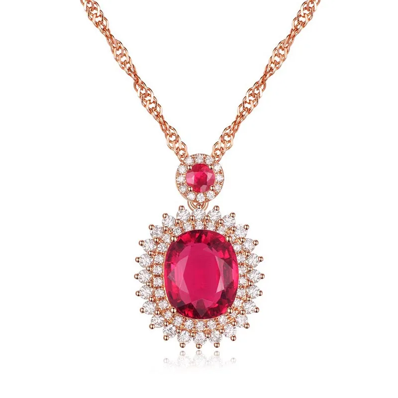 Bague Ringen, роскошный стиль, цветок, рубиновое ожерелье для женщин, новинка, элегантное, розовое золото, цвет серебряный, 925, ювелирное изделие для свадеб
