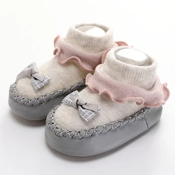 

2020 Newborn Baby Autumn Winter Slip-proof Female Baby Socks Sweet Casual Socks Kids Anti Slip Floor Socks New Arrival