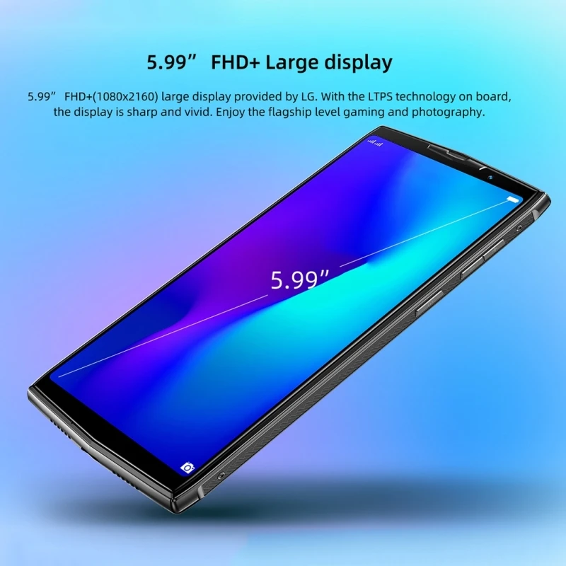 DOOGEE N100 Smart phone 10000mAh 4GB+64GB 5.9''FHD+21MP+8MP Dual Back Cameras Face ID Fingerprint Octa Core Dual 4G Cellphone