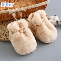 Meias de inverno do bebê da menina do menino botas fluff macio da criança sapatos primeiros caminhantes anti deslizamento quente recém nascido berço infantil sapatos