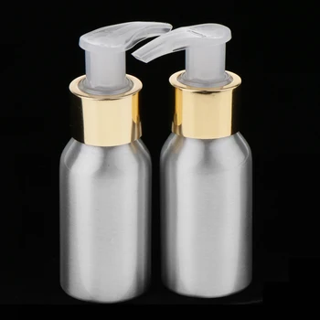 

4x Empty Aluminum Lotion Pump Bottle For Cleansing Oil Cosmetic Cream Soap