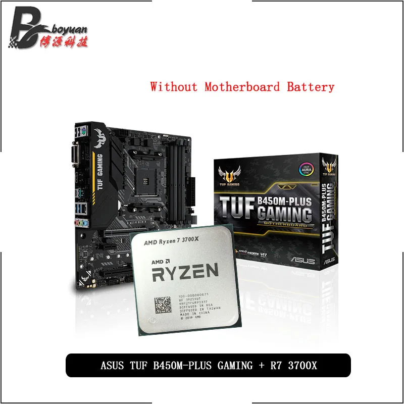 AMD Ryzen 7 3700X R7 CPU + Asus TUF B450M PLUS игровая материнская плата Socket AM4 Материнская без кулера