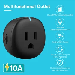 Smart Socket WiFi Wireless Voice Timer Remote Control USB Power Outlet Mini Plastic 10A Socket US Plug for Alexa Google Assistan
