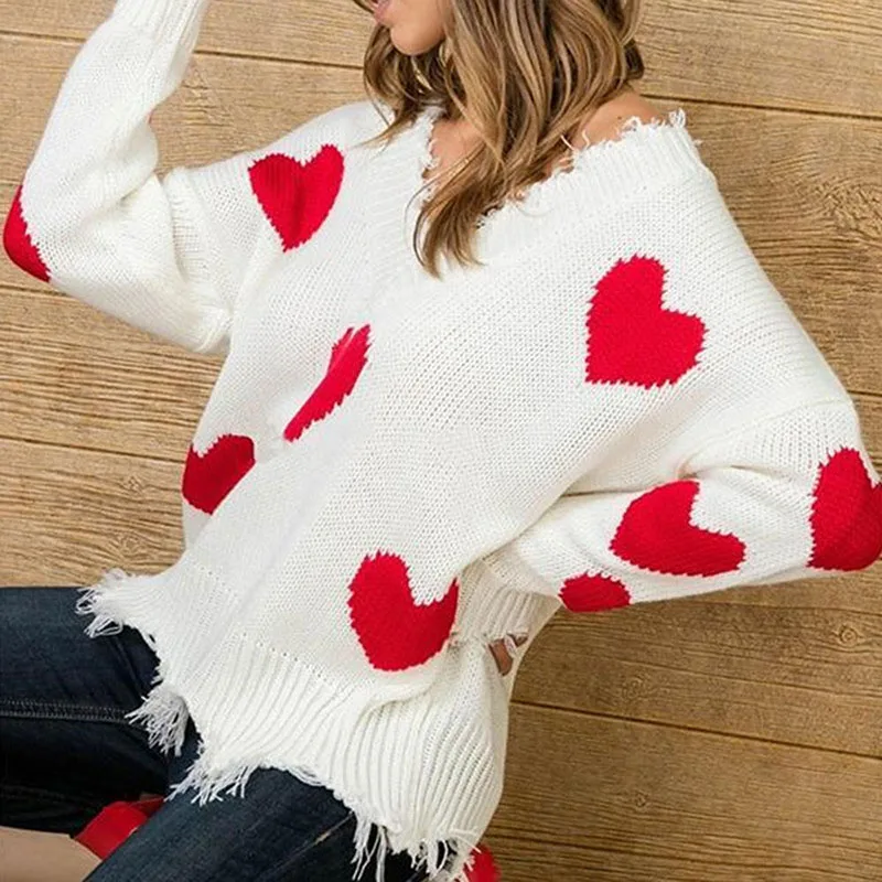 Женские пуловеры, Вязанный свитер размера плюс, зимний джемпер, вязаная одежда с рождественским тепловым принтом, Женская белая сексуальная Осенняя повседневная одежда для девочек