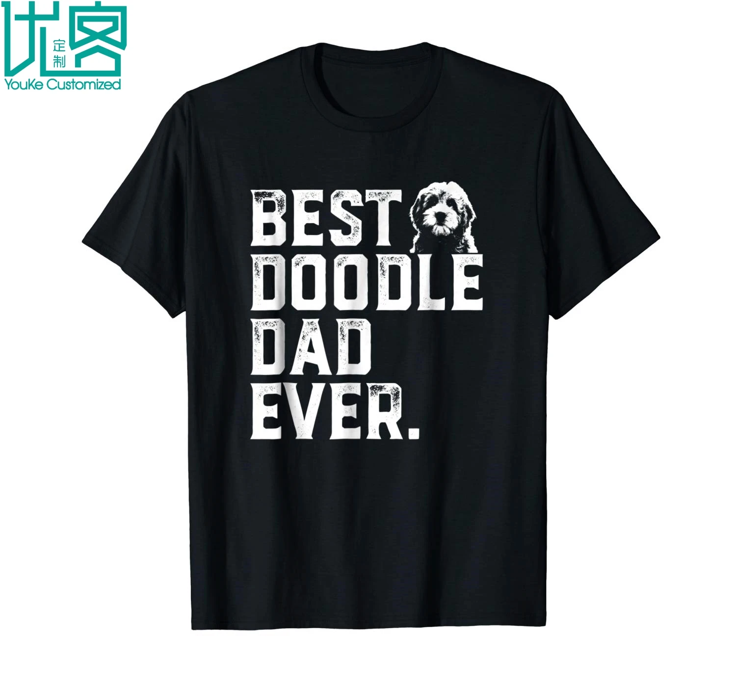 Мужская футболка Goldendoodle Dad лучшая с короткими рукавами и надписью Ever Gift лето 2019 |