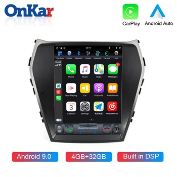 شراءوحدة رأس السيارة من أونكار لهيونداي Santa Fe IX45 2013 2014 2015 مع شاشة بطراز تسلا 10.4 بوصة بني في كاربلاي أندرويد أوتو DSP