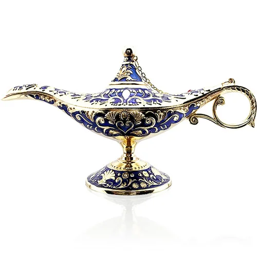 Традиционная выдолбленная Волшебная Лампа Алладина желая чайный горшок лампа джинна винтажная ретро-игрушка для декоративное украшение для дома - Цвет: 06