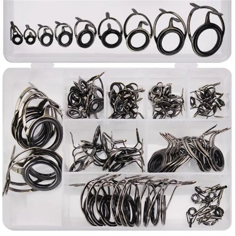 

85PCS / boxed ceramic plus high carbon steel sea bream guide eye set wire ring fishing rod accessories