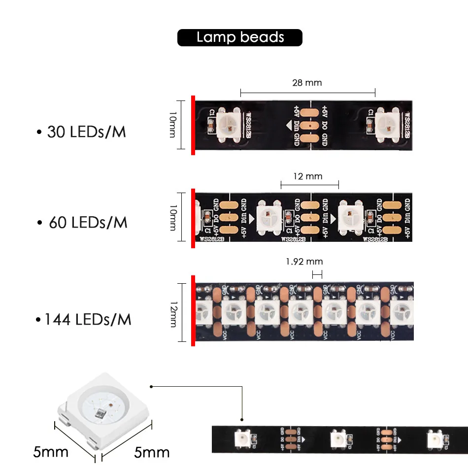 Led Strip Ws2812 Pixel Controller  Ws2812b Smart Led Pixel Strip - Ws2812b  Smart Rgb - Aliexpress