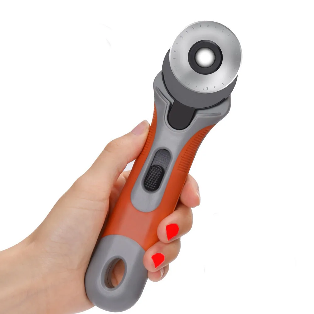 

45mm Rotary Cutter Patchwork Roller Wheel Round Knife Tailor Sewing Leathercraft Tool With Blades Cutting fabrics leather Paper