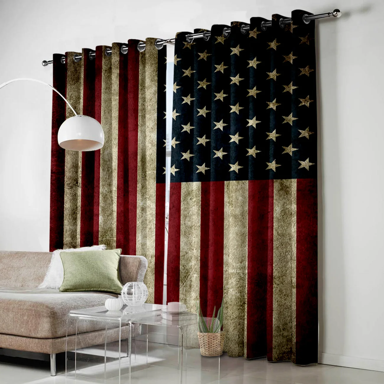 Vintage Style American Flag Room Curtains Large Window Window Blinds Living Room Curtains Bedroom Drapes Decor Kids Room Curtain 3