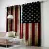 Vintage Style American Flag Room Curtains Large Window Window Blinds Living Room Curtains Bedroom Drapes Decor Kids Room Curtain 3