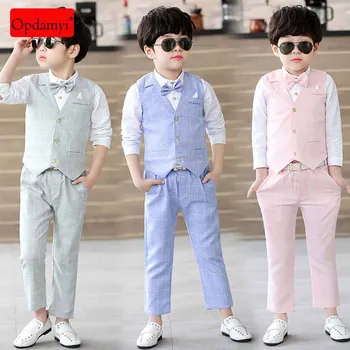 

Boys Wedding Suit Children's Three-Piece Vest + Shirt + Pants Children's Evening Dress Set Show Boys Clothing