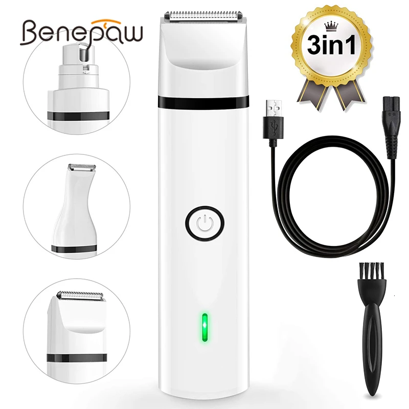 

Benepaw 3 In 1 Multi-Function Dog Hair Clippers Trimmer Pet Nail Grinder 2 Speeds Portable Rechargeable Low Noise Grooming Tool
