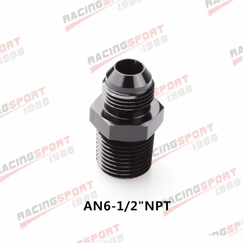 BLACK AN3 AN4 AN6 AN8 AN10 AN12 к NPT прямой топливный шланг адаптер Труба резьба фитинг - Цвет: BLACK