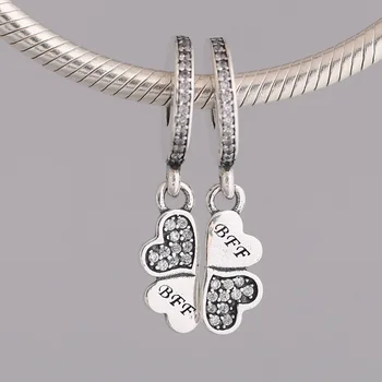 

S925 Pendant DIY Jewelry Best Friend Forever Dangle Charm fit Lady Bracelet Bangle Lady Crystal