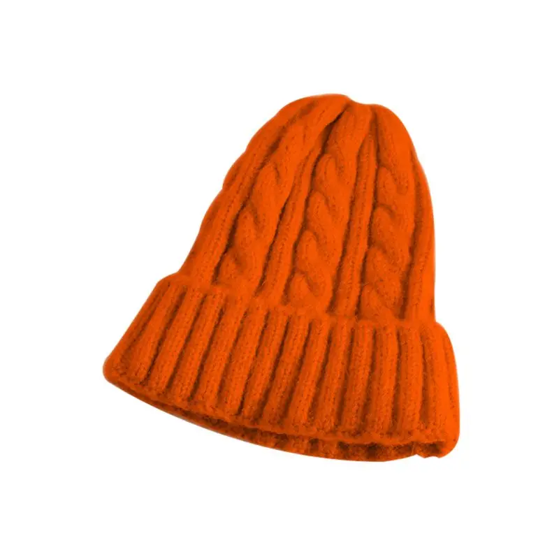 Женская шапка унисекс из смесового хлопка, однотонные теплые мягкие вязаные шапки в стиле хип-хоп, мужские зимние шапки, женские шапочки для девочек - Цвет: EP0238O