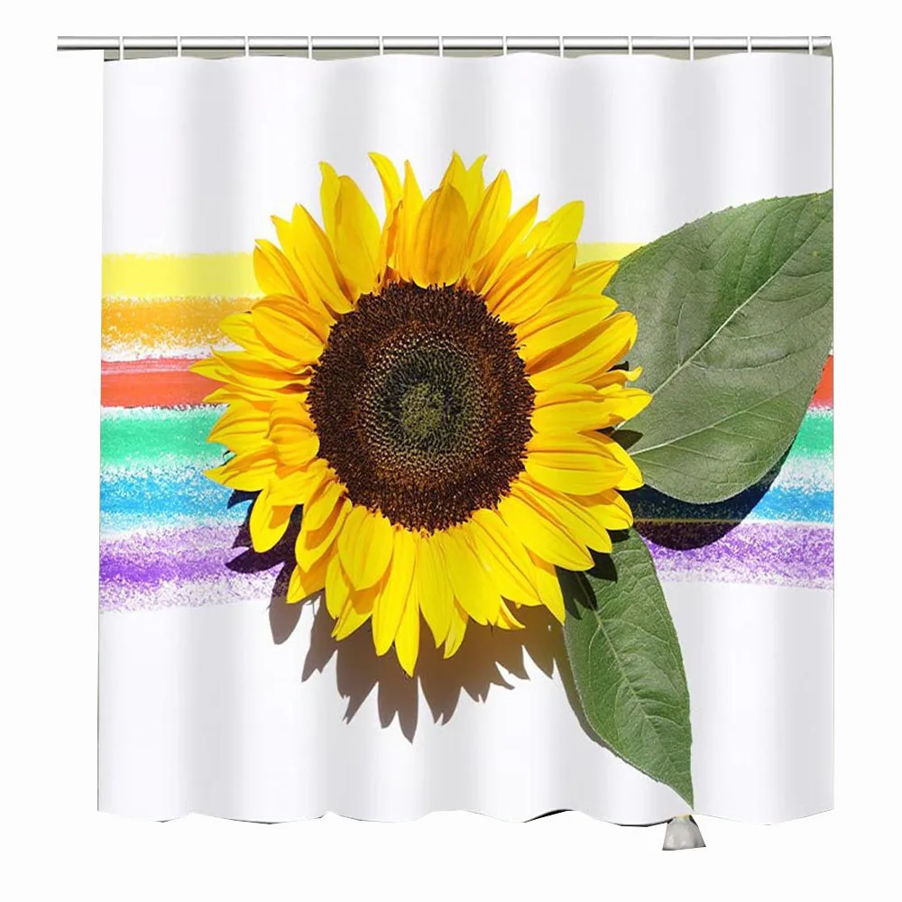 

sunflower bath curtains waterproof curtains yellow flower polyester bathroom curtain