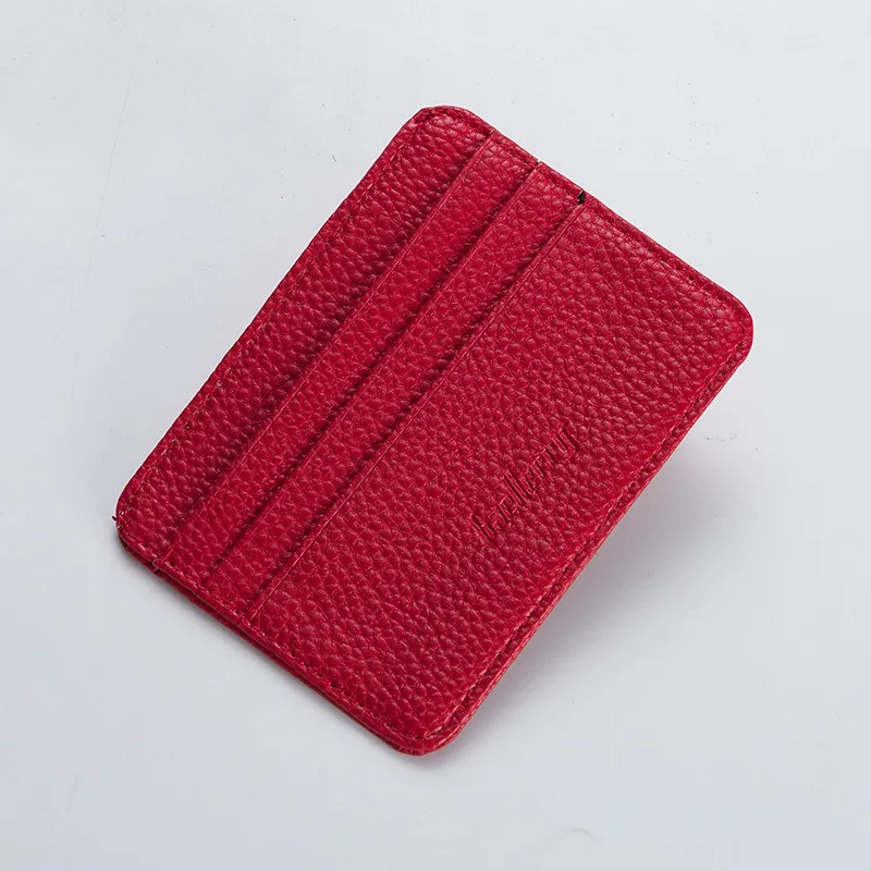 Новейшая сумка для карт, модные кожаные мужские кошельки с рисунком личи, Женский держатель для кредитных карт, банковская посылка, сумка для монет - Цвет: red