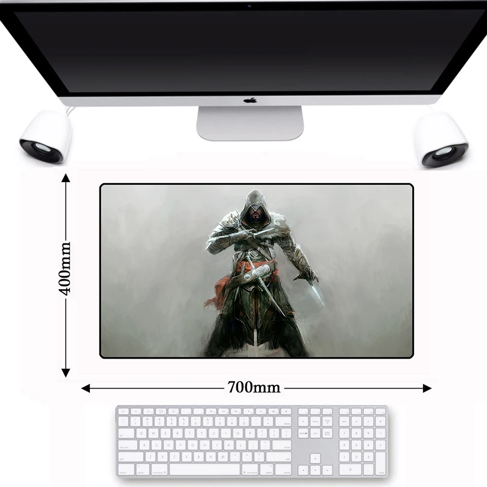 

Lockedge Large PC Gaming Assassins Creed Non-slip Mouse Pad Natural Rubber Big Laptop Gamer Play 700*400mm Mousepad Mice Mat Pad