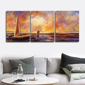 

Mordern Cartoon Scenery Interior Mural Canvas Painting Wall Picture for Living Room Bedroom Decoration Wall Art Picture 3 piece