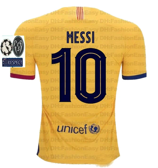 Free plus 5 патчей Barcaed Messi Футбольные Майки 19 20 взрослая футболка Домашняя футболка F. DE JONG GRIEZMANN jewelonaes рубашки - Цвет: shirts