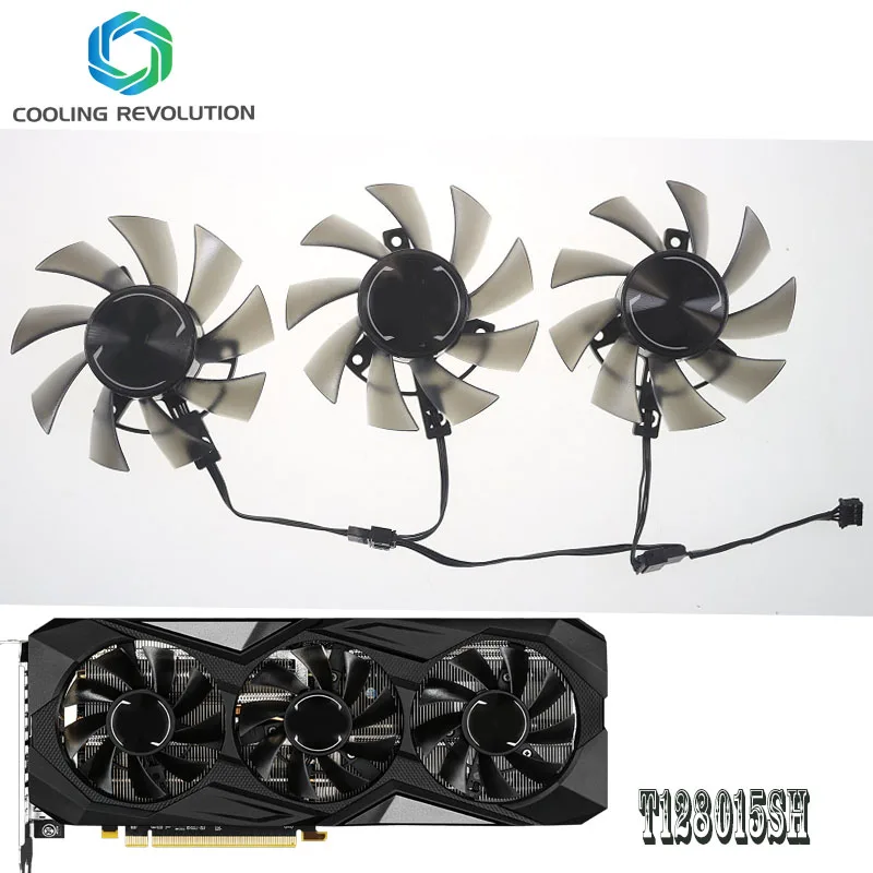 75Mm T128015Sh Dc12V 0.32Amp 4Pin Ventola Della Scheda Grafica Per "Radeon Rx 5600 Xt Challenger Pro 6G Oc Rx5600Xt 4. 6Go