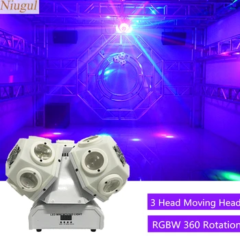 

18X10W RGBW 3 Head LED Beam Light Football Light DMX LED Football Rotation Lights Professional DJ/Bar/Party/Show/Stage Lighting