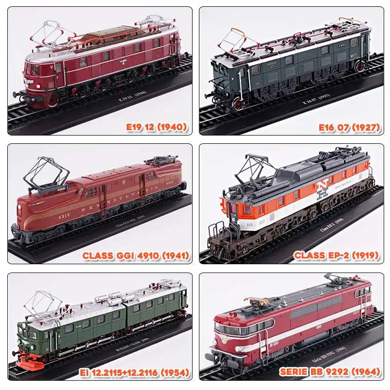 Ретро модель поезда класс GGI 4910(1941) E19 12(1940)/EI 12,2115+ 12,2116(1954)/серия bb 9292(1964)/класс EP-2(1919) подарок для маленького ребенка