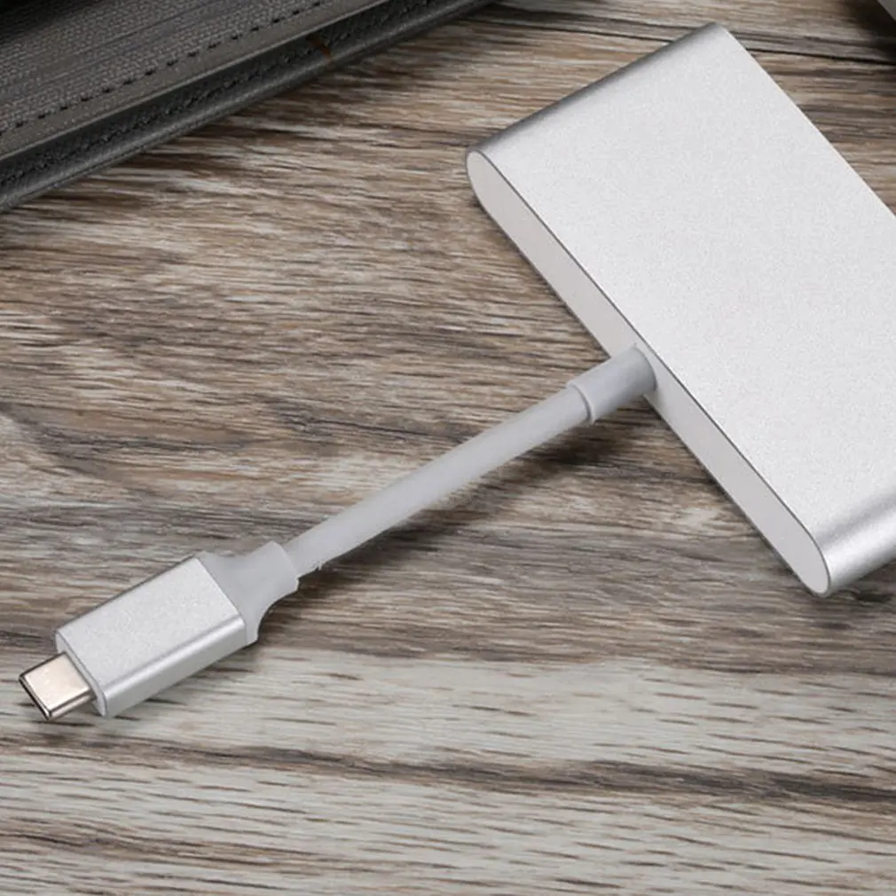 USB C к HDMI адаптер 4K type C адаптер многопортовый AV конвертер с 2 портами USB 3,0 порт зарядки для MacBook Pro