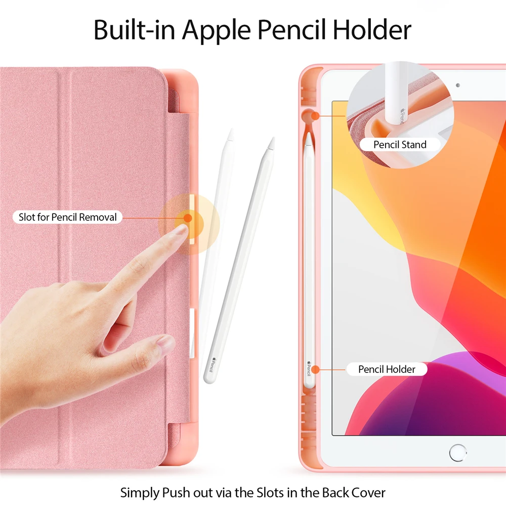 Для iPad 7 10,2 чехол из полиуретановой кожи для планшета тонкий складной флип-чехол для планшета с функцией сна и слотом для ручки для iPad7