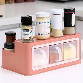 

1PC Random Color Seasoning Box Storage Rack Fashion Modern Seasoning Condiment Jars Rack