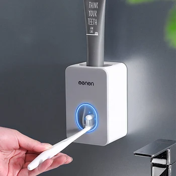 

Wall Mounted Automatic Toothpaste Dispenser Stand Home Dust-proof Toothpaste Squeezers Lazy Bathroom Accessories Set