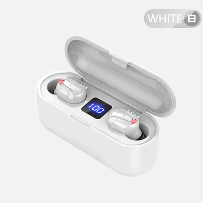 White Беспроводные Bluetooth наушники с 2000 мАч зарядный чехол светодиодный дисплей TWS беспроводные наушники гарнитура для телефона с микрофоном - Цвет: White