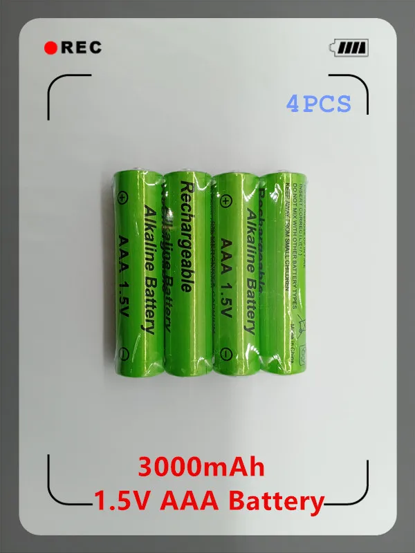 4PCS Alkaline Battery AAA Rechargeable 3Ah 1.5V Remote Charging Batteries For Electronic toys LED light Shaver Radio etc | Электроника