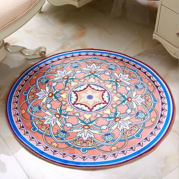 

Round Anti-slip Kitchen Carpet Washable Living Room Tea Table Floor Mat Yoga Mattress Bedroom Area Rug Tapete