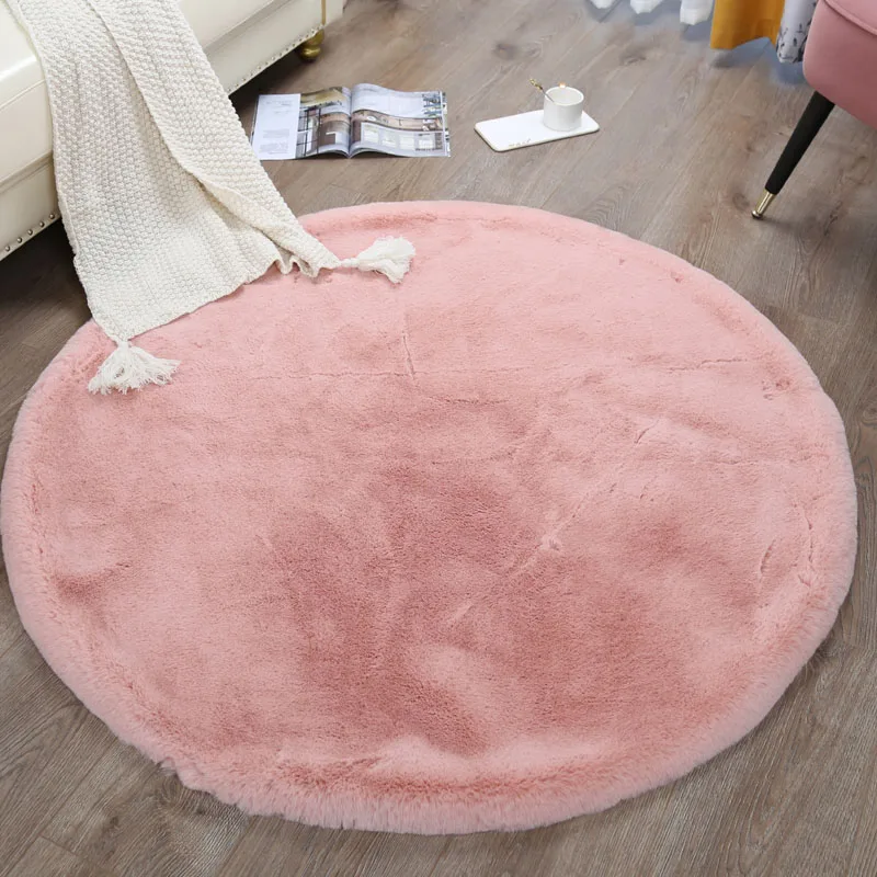 

Household carpet imitates rabbit hair bedside carpet round carpet tea table carpet dressing stool carpet round mat wool
