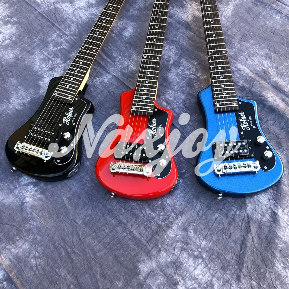 Трехцветная мини-гитара hofner shoty для путешествий, портативная гитара для начинающих, электрогитара для детей