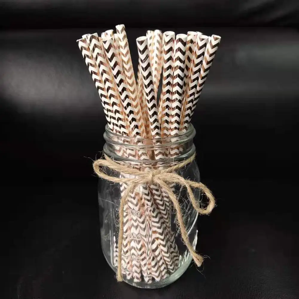 25Pcs Foil Gold Rose Gold Paper Straws Wedding Favors Star Drinking Straws Birthday Party Decoration Kids Party Supplies - Цвет: 3