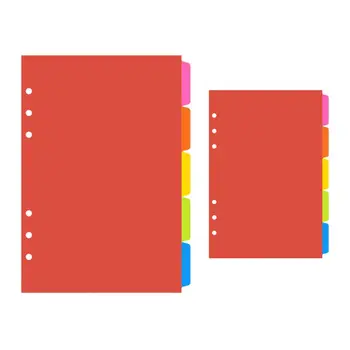 

1Set A5 A6 Loose Leaf Binder Index Separator PP Colorful 6 Hole Page Dividers G92E