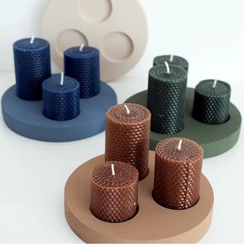 

Table Decoration Candle Stand Dessert Tray Home Party Decor Props Retro Candle Holder Candlestick Round Wood Tray Candlesticks