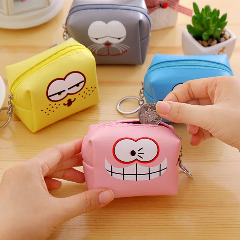 

Korean-style Simple Creative PU Purse Mini Cartoon Literature And Art Cute Children Students Female Hand Take Key Coin Bag