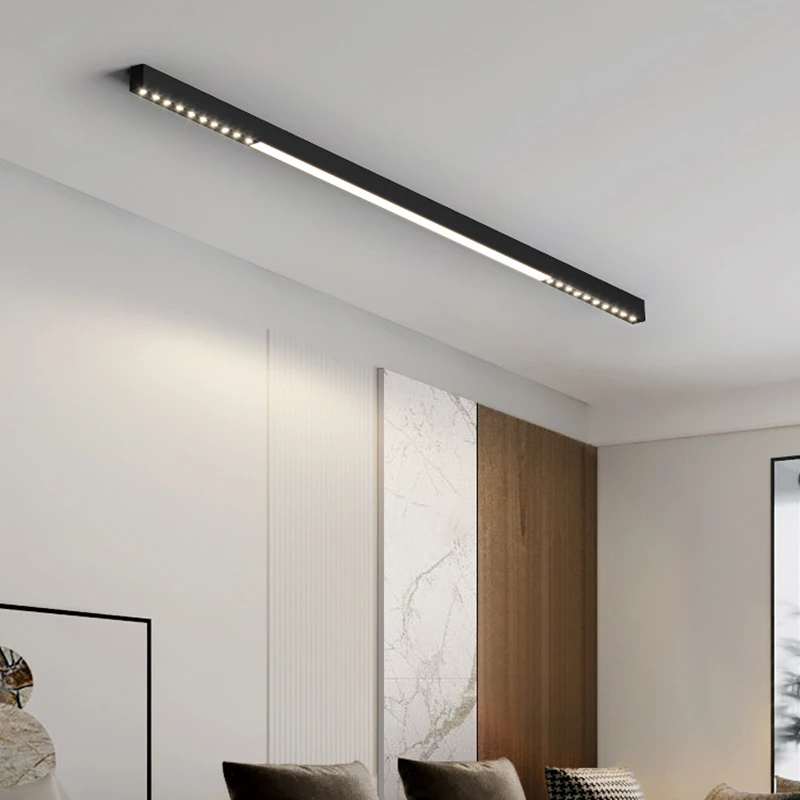 120cm Linear Bar Light LED Ceiling Lamp Surface Mounted Long Strip Grille Light Living Room Office Spotlight Floodlight 45W