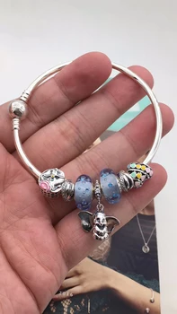 

high quality store 1:1 100% 925 silver sterling baby elephant pendant chartering bracelet free