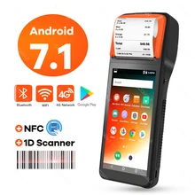 Wifi Portable POS Terminal Android 7.1 PDA With 58mm Mini Bluetooth Thermal Receipt Printer 4G WiFi Mobile Order POS Terminal
