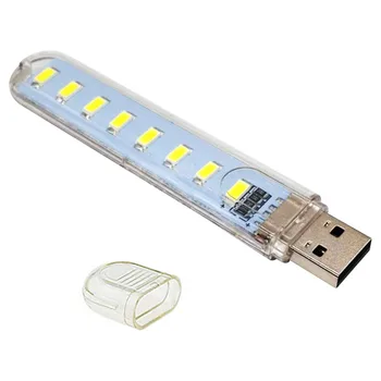 

Portable USB Night Light 8 LED White Light Camping Lamp Laptop Powerbank 5V Computer USB Port LED Lamp Book Light Bulb USB Lamp