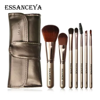

ESSANCEYA 7 Pcs Makeup Brushes Set Foundation Blush Eyebrow Eyelash Eyeshadow Blending Make Up Brushes Tools Pro Travel Set Kits